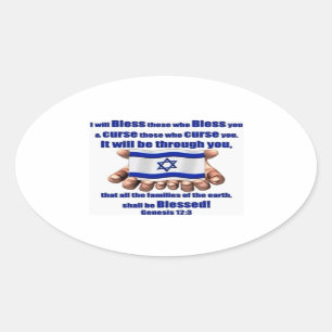 Adesivo Oval Suporte com Israel