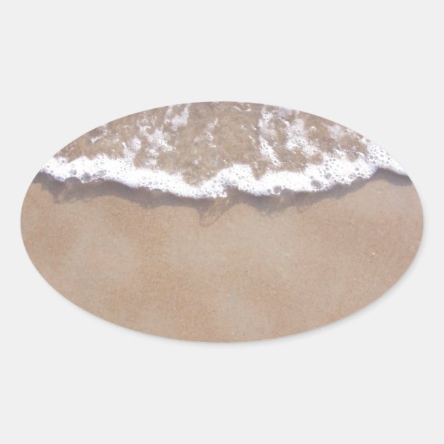 Adesivo Oval Surf Sandy na praia (Frente)