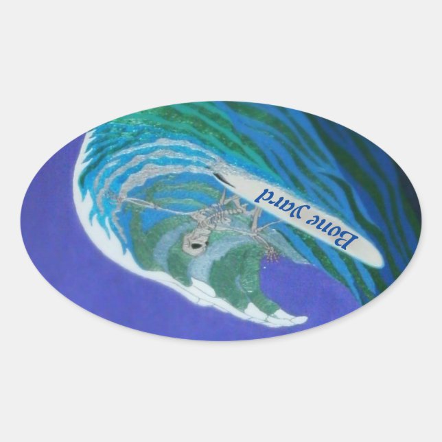 Adesivo Oval Surfista do estaleiro (Frente)