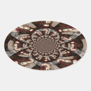 Adesivo Oval Surpreendente Snowman