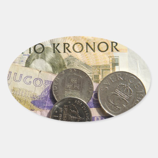 Adesivo Oval Swedish kroner (Frente)