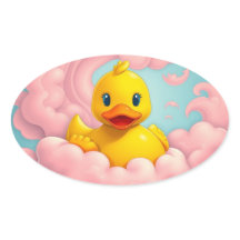 Sweet Duckling on Pink Clouds Birthday
