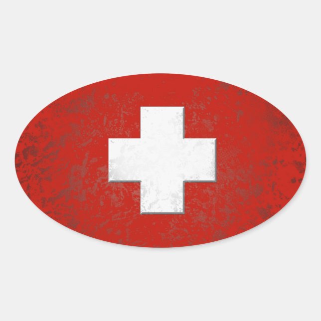 Adesivo Oval Swiss flag sticker (Frente)