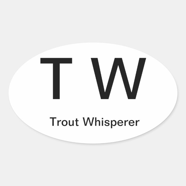 Adesivo Oval T W, Trout Whisperer (Frente)