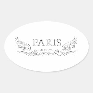 Adesivo Oval T'aime de PARIS Je (eu te amo)