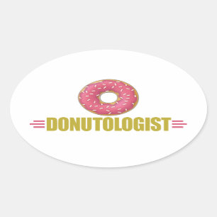 Adesivo Oval Tampa de Rosquinha de aspersor engraçada