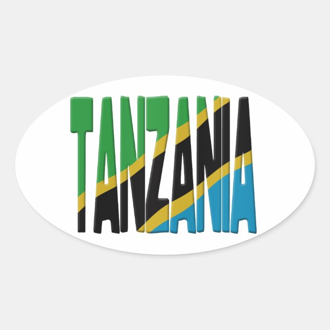 Adesivo Oval Tanzania flag (Frente)