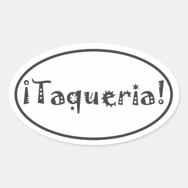 Adesivo Oval Taqueria (Frente)