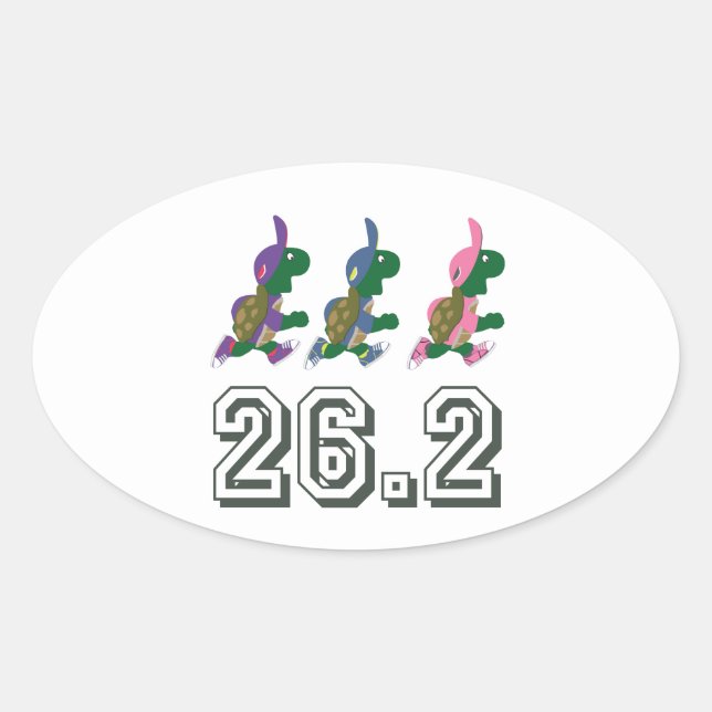 Adesivo Oval Tartarugas correntes 26.2 (Frente)