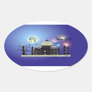 Adesivo Oval Tasch Mahal Índia autocolante 2