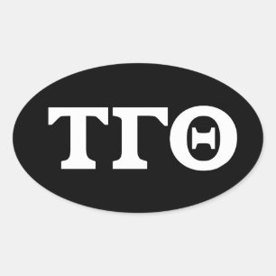 Adesivo Oval Tau Gamma Theta Oval Stickers - Branco a Preto