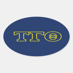 Adesivo Oval Tau Gamma Theta Oval Stickers - Contorno Amarelo