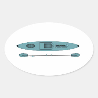 Adesivo Oval Teal Kayak Oval Sticker