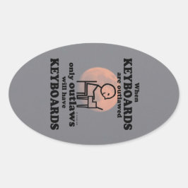 Adesivo Oval Teclados Oval com falha