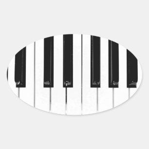 Adesivo Oval Teclas do teclado Piano