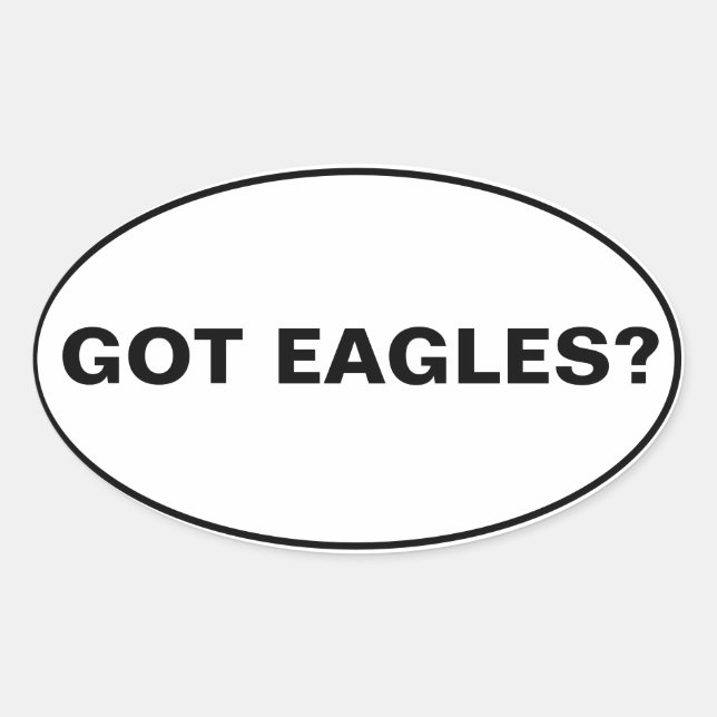 Adesivo Oval Tem Águias? Texto (Frente)