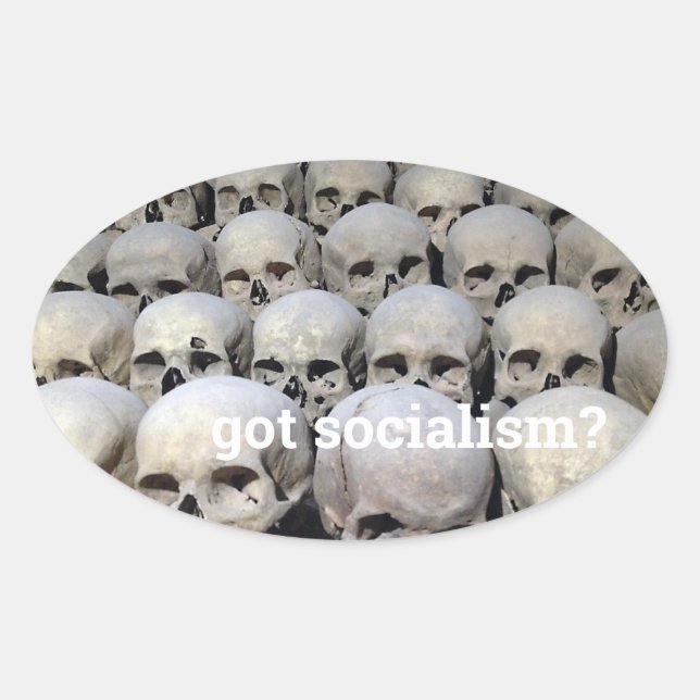Adesivo Oval tem socialismo? (Frente)