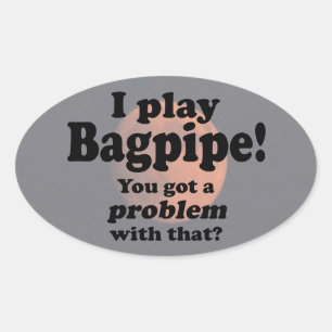 Adesivo Oval Tem Um Problema Com O Vinheta Oval De Bagpipe