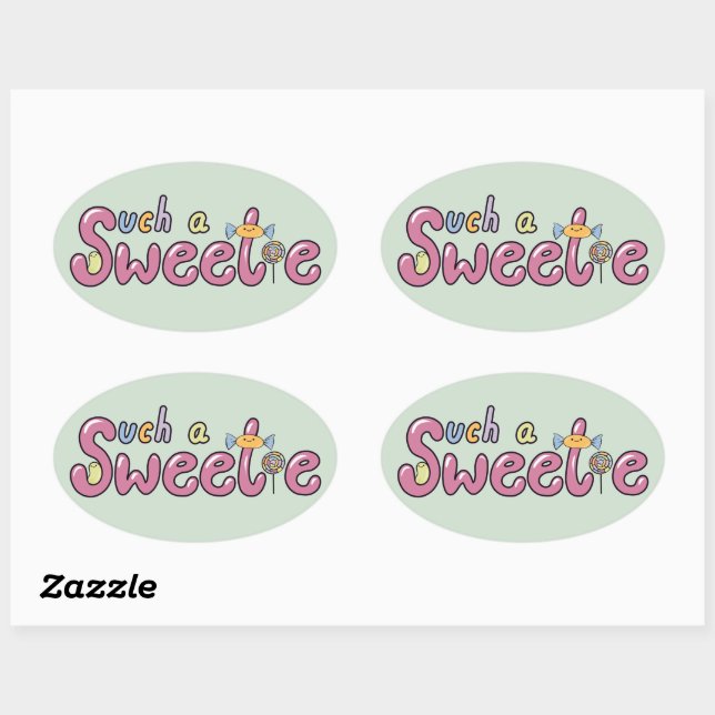 Adesivo Oval Tema de Doces Kawaii (Folha)