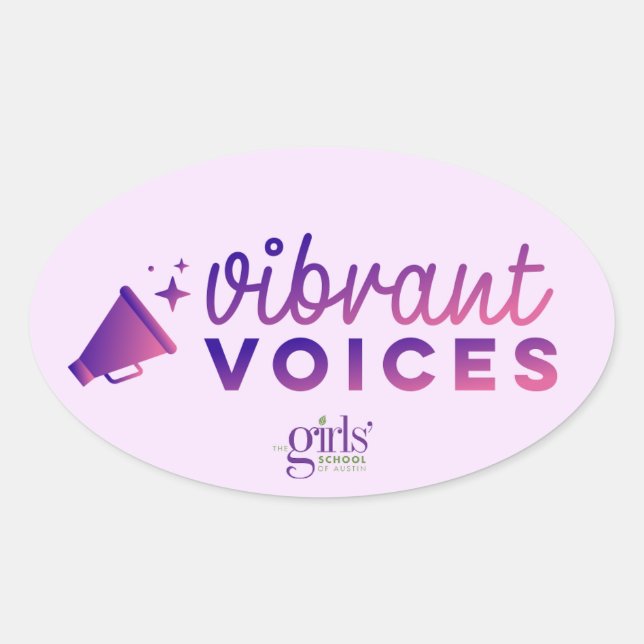 Adesivo Oval Tema Sticker | Escola para raparigas de Austin (Frente)