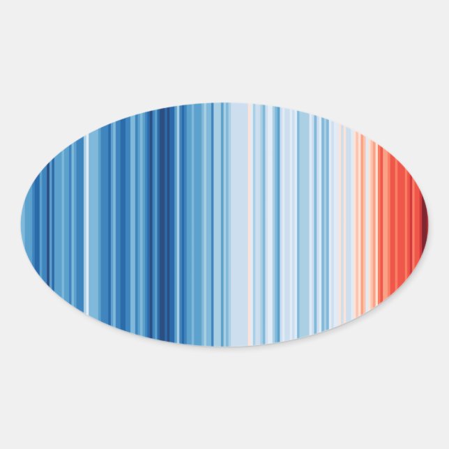 Adesivo Oval Temperatura do aquecimento global aumenta mudanças (Frente)