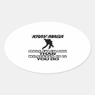 Adesivo Oval Tendendo o DESIGN de Krav Maga