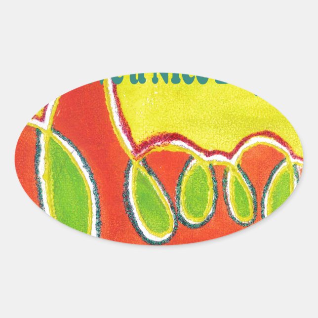 Adesivo Oval Tenha um belo dia e uma noite melhor com gratidão (Frente)