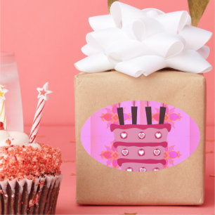 Adesivo Oval Tenha um feliz aniversário maravilhoso e adorável
