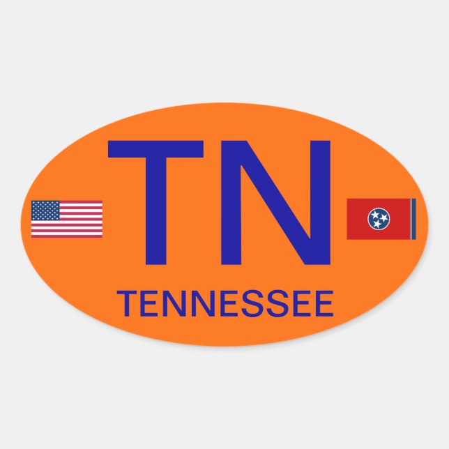Adesivo Oval Tennessee* European-Style Bumper Sticker (Frente)