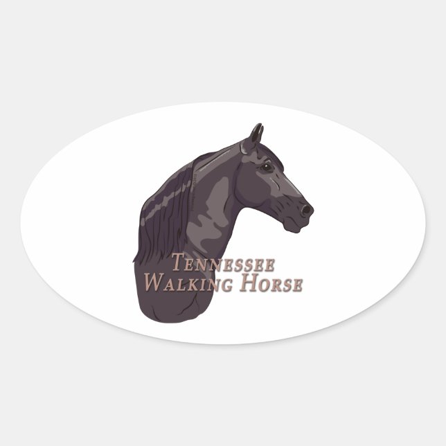 Adesivo Oval Tennessee Walking Horse Black (Frente)