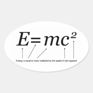 Adesivo Oval Teoria de E=MC2 Einstein de relatividade