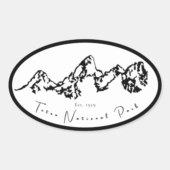 Adesivo Oval Teton National Park Oval Sticker (Frente)