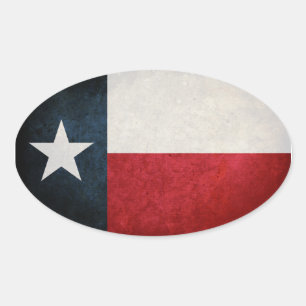 Adesivo Oval Texas Flag; Texan;