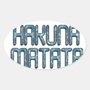 Adesivo Oval Texto Incrível de Swahili Hakuna Matata em 3D