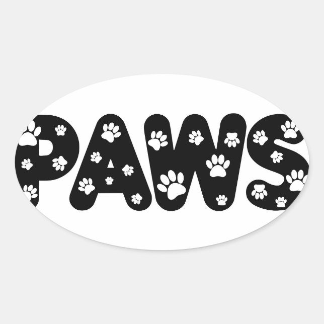 Adesivo Oval Texto Personalizado de Páginas de Cães (Frente)