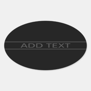 Adesivo Oval Texto personalizável Cinzas negras e negras mod