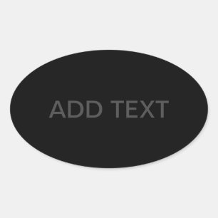 Adesivo Oval Texto personalizável Cinzas negras e negras mode