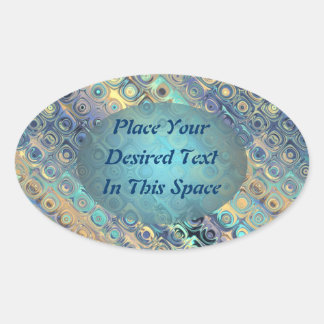 Adesivo Oval Texto Personalizável do Abstrato de Pancete