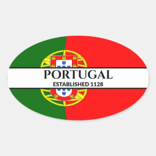 Adesivo Oval Texto Preto que Portugal criou o sinalizador 1128
