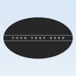 Adesivo Oval Texto Simples Elegante e Listras Finas