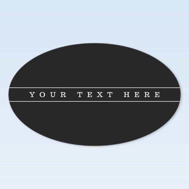 Adesivo Oval Texto Simples Elegante e Listras Finas (Criador carregado)