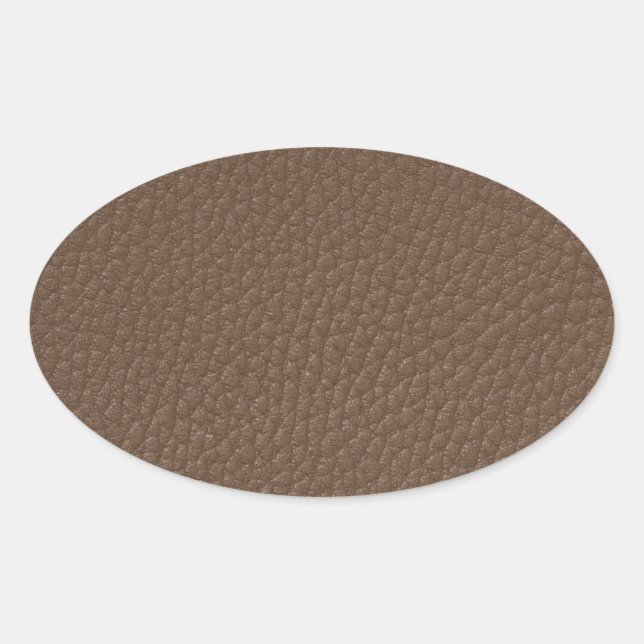 Adesivo Oval Textura de aspecto do couro (Frente)