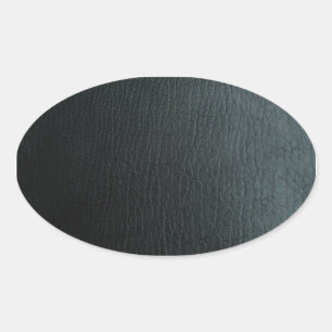 Adesivo Oval Textura de couro preta do falso