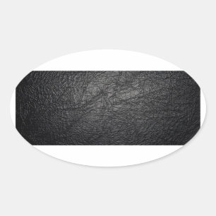 Adesivo Oval Textura de couro preto