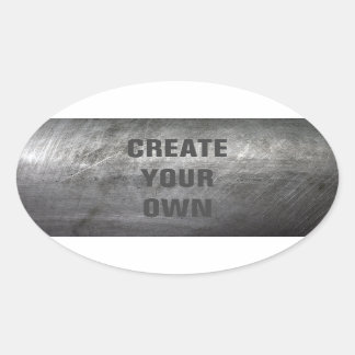 Adesivo Oval Textura de metal escovado