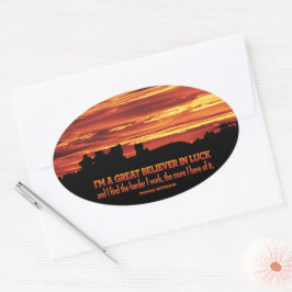 Adesivo Oval Thomas Jefferson Inspirational Cote "Sorte"