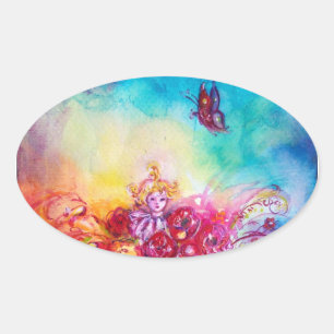 ADESIVO OVAL THUMBELINA, FLOWER BASKET E BUTTERFLY