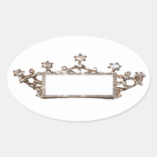 Adesivo Oval Tiara e Crown Labs para Personalizar