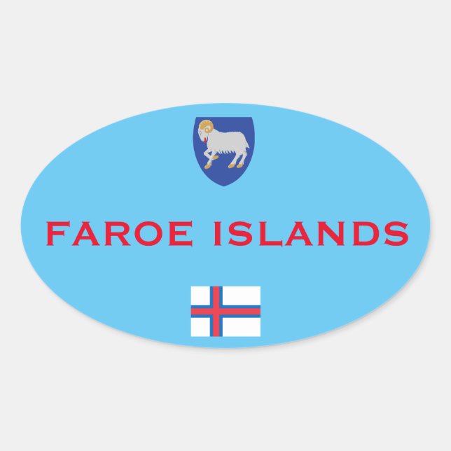 Adesivo Oval Ticker Oval Euro-Style das Ilhas Faroé (Frente)