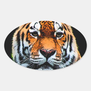 Adesivo Oval Tiger Eyes Inspiration